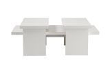 Tavolino da salotto rettangolare bianco 110x45x41h cm - Amarantha