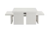 Tavolino da salotto rettangolare bianco 110x45x41h cm - Amarantha