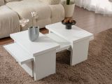 Tavolino da salotto rettangolare bianco 110x45x41h cm - Amarantha