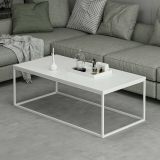 Tavolino da salotto rettangolare bianco 120x60x42h cm - Lazise