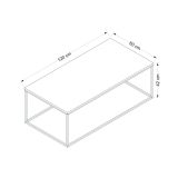 Tavolino da salotto rettangolare bianco 120x60x42h cm - Lazise