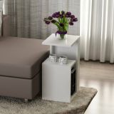 Tavolino da salotto rettangolare bianco 35x29x60h cm - Karnot