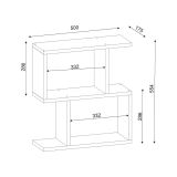 Tavolino da salotto rettangolare bianco 50x17x55h cm - Barni