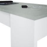 Tavolino da salotto rettangolare bianco e cemento 100x45x50h cm - Almas
