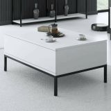 Tavolino da salotto rettangolare bianco e nero 90x60x40h cm - Vespero