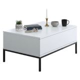 Tavolino da salotto rettangolare bianco e nero 90x60x40h cm - Vespero