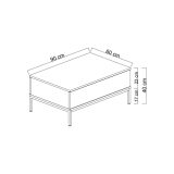 Tavolino da salotto rettangolare bianco e nero 90x60x40h cm - Vespero