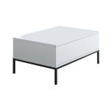 Tavolino da salotto rettangolare bianco e nero 90x60x40h cm - Vespero