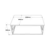 Tavolino da salotto rettangolare bianco e oro 100x60x40h cm - Franca
