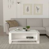 Tavolino da salotto rettangolare bianco e oro 106x60x40h cm - Gigliola