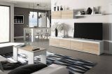 Tavolino da salotto rettangolare bianco e rovere 100x45x50h cm - Almas