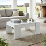 Tavolino da salotto rettangolare bianco lucido 100x43x50h cm - Almo