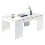 Tavolino da salotto rettangolare bianco lucido 100x43x50h cm - Almo