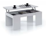 Tavolino da salotto rettangolare bianco lucido 100x43x50h cm - Almo