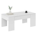 Tavolino da salotto rettangolare bianco lucido 100x45x50h cm - Almas