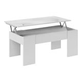 Tavolino da salotto rettangolare bianco lucido 100x45x50h cm - Almas