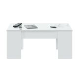 Tavolino da salotto rettangolare bianco lucido 100x45x50h cm - Almas