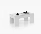 Tavolino da salotto rettangolare bianco lucido 100x45x50h cm - Almas