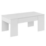 Tavolino da salotto rettangolare bianco lucido 100x45x50h cm - Almas