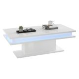 Tavolino da salotto rettangolare bianco lucido 100x55x42h cm facile da pulire - Aboronzi