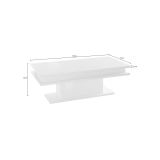 Tavolino da salotto rettangolare bianco lucido 100x55x42h cm facile da pulire - Aboronzi