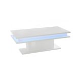 Tavolino da salotto rettangolare bianco lucido 100x55x42h cm facile da pulire - Aboronzi