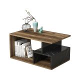 Tavolino da salotto rettangolare marrone e grigio 90x42x54h cm - Calvera
