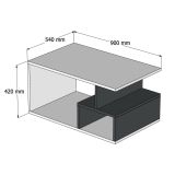 Tavolino da salotto rettangolare marrone e grigio 90x42x54h cm - Calvera