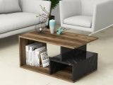 Tavolino da salotto rettangolare marrone e grigio 90x42x54h cm - Calvera