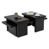 Tavolino da salotto rettangolare nero 110x45x41h cm - Amarantha