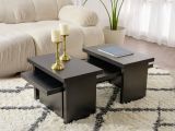 Tavolino da salotto rettangolare nero 110x45x41h cm - Amarantha
