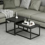 Tavolino da salotto rettangolare nero 72x37x45h cm - Liro