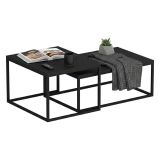Tavolino da salotto rettangolare nero 72x37x45h cm - Liro