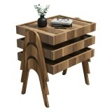 Tavolino da salotto rettangolare noce 53x40x64h cm - Strembo