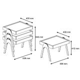 Tavolino da salotto rettangolare noce 53x40x64h cm - Strembo