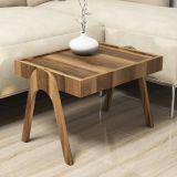 Tavolino da salotto rettangolare noce 53x40x64h cm - Strembo