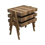 Tavolino da salotto rettangolare noce 53x40x64h cm - Strembo