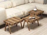 Tavolino da salotto rettangolare noce 53x40x64h cm - Strembo