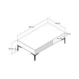 Tavolino da salotto rettangolare noce e antracite 105x60x32h cm - Gru