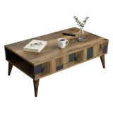 Tavolino da salotto rettangolare noce e antracite 105x60x37h cm - Yang