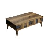 Tavolino da salotto rettangolare noce e antracite 105x60x37h cm - Yang