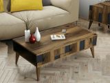 Tavolino da salotto rettangolare noce e antracite 105x60x37h cm - Yang