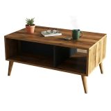 Tavolino da salotto rettangolare noce e antracite 90x41x54h cm - Basilica
