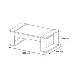 Tavolino da salotto rettangolare noce e bianco 102x60x37h cm - Kaffa