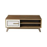 Tavolino da salotto rettangolare noce e bianco 105x60x38h cm - Thimphu