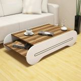 Tavolino da salotto rettangolare noce e bianco 120x63x30h cm - Anz