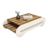 Tavolino da salotto rettangolare noce e bianco 120x63x30h cm - Anz