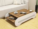 Tavolino da salotto rettangolare noce e bianco 120x63x30h cm - Anz