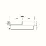 Tavolino da salotto rettangolare noce e nero 120x60x43h cm con scaffale scorrevole - Bard