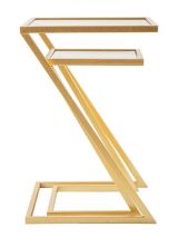 Tavolino da salotto rettangolare oro 40x40x60h cm vetro fumé - Ono